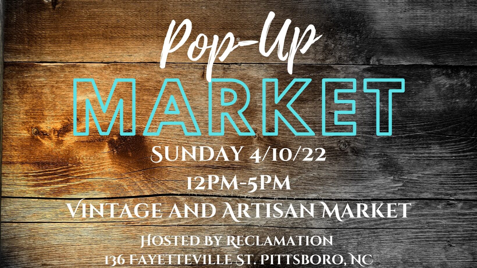 Reclamation pop-up market April 10