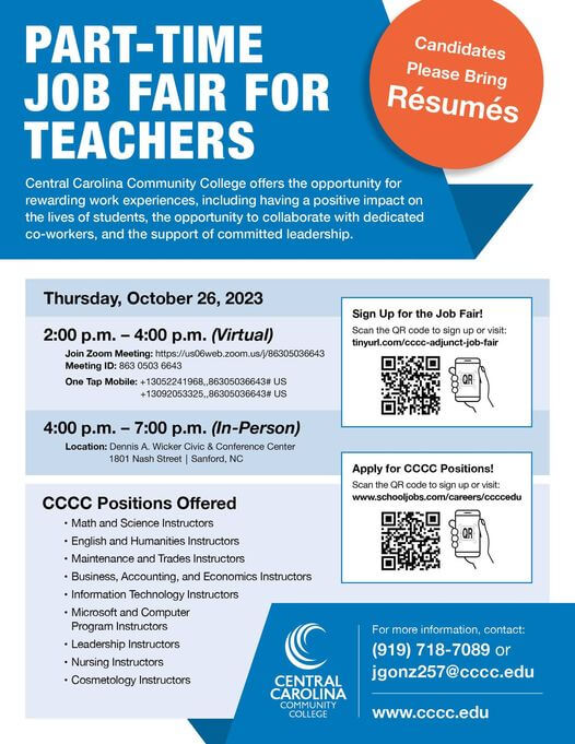 Teacher job fair at CCCC.