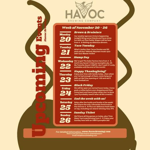 Havoc brewing schedule