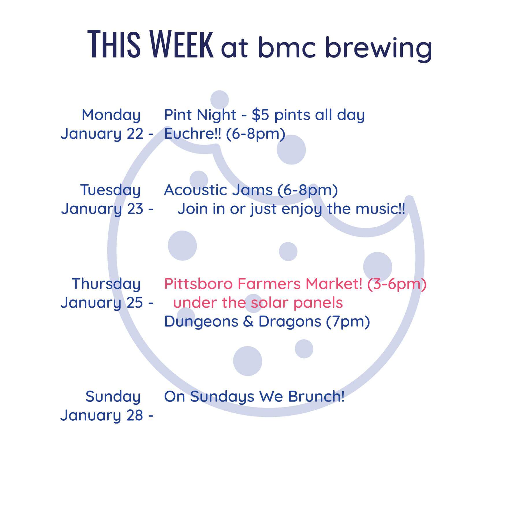 BMC brewing calendar