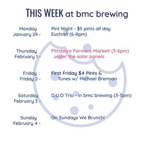 BMC brewing calendar