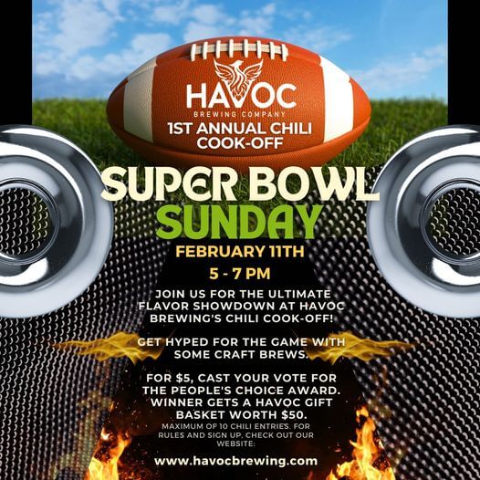 Super Bowl chili cookoff at Havoc Brewing