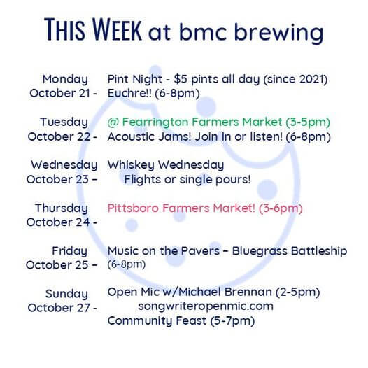 BMC brewing events